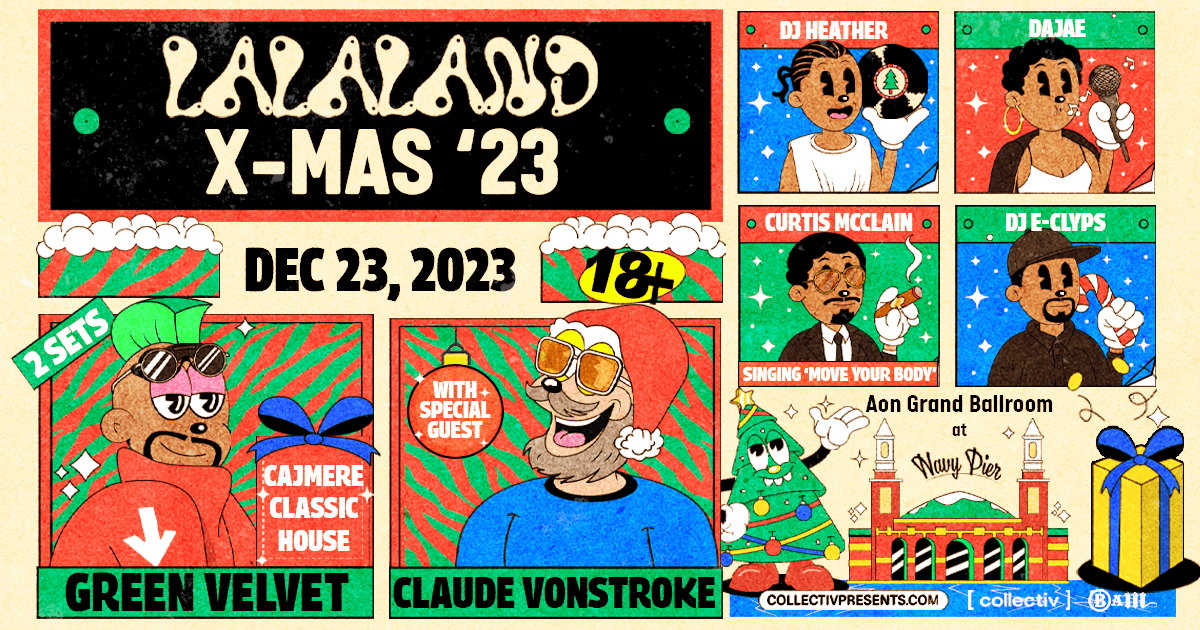 Green Velvet LaLaLand Xmas at Navy Pier 2023 Poster